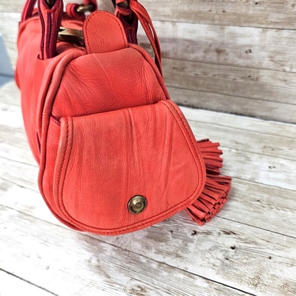 🍊RARE MARC JACOBS 🍊 Coral Ultra Soft Leather Satchel bag - Picture 11 of 13